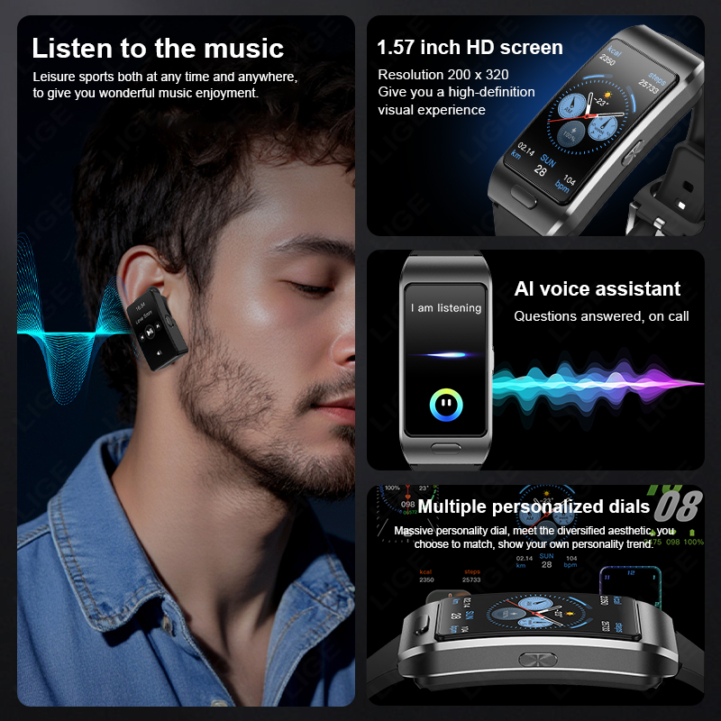 Новые умные часы LIGE с наушни – обзор и цена Wireless Earbuds Tws